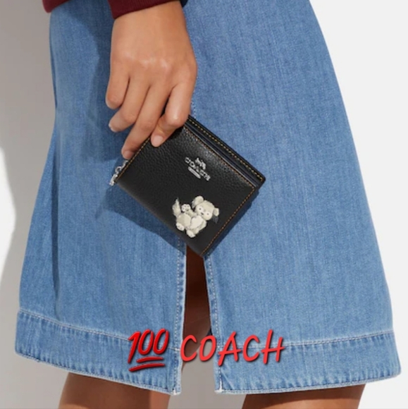 Coach Bags Nwt Adorable Coach Snap Wallet With Happy Dog Print